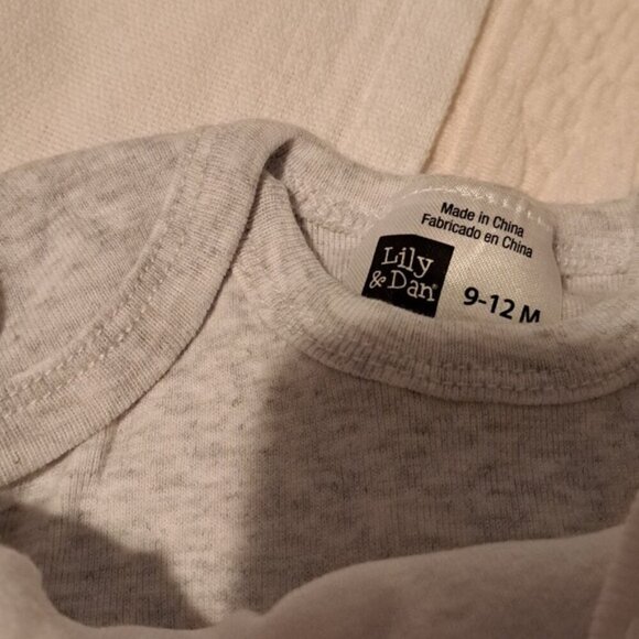 Lily & Dan bundle of 5 neutral bodysuits size 9-12 months, New - Picture 6 of 7